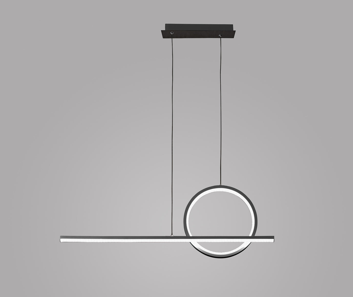 Kitesurf Loop Over Linear Pendant, 30W LED, 3000K, 2400lm, Black, 3yrs Warranty by Mantra