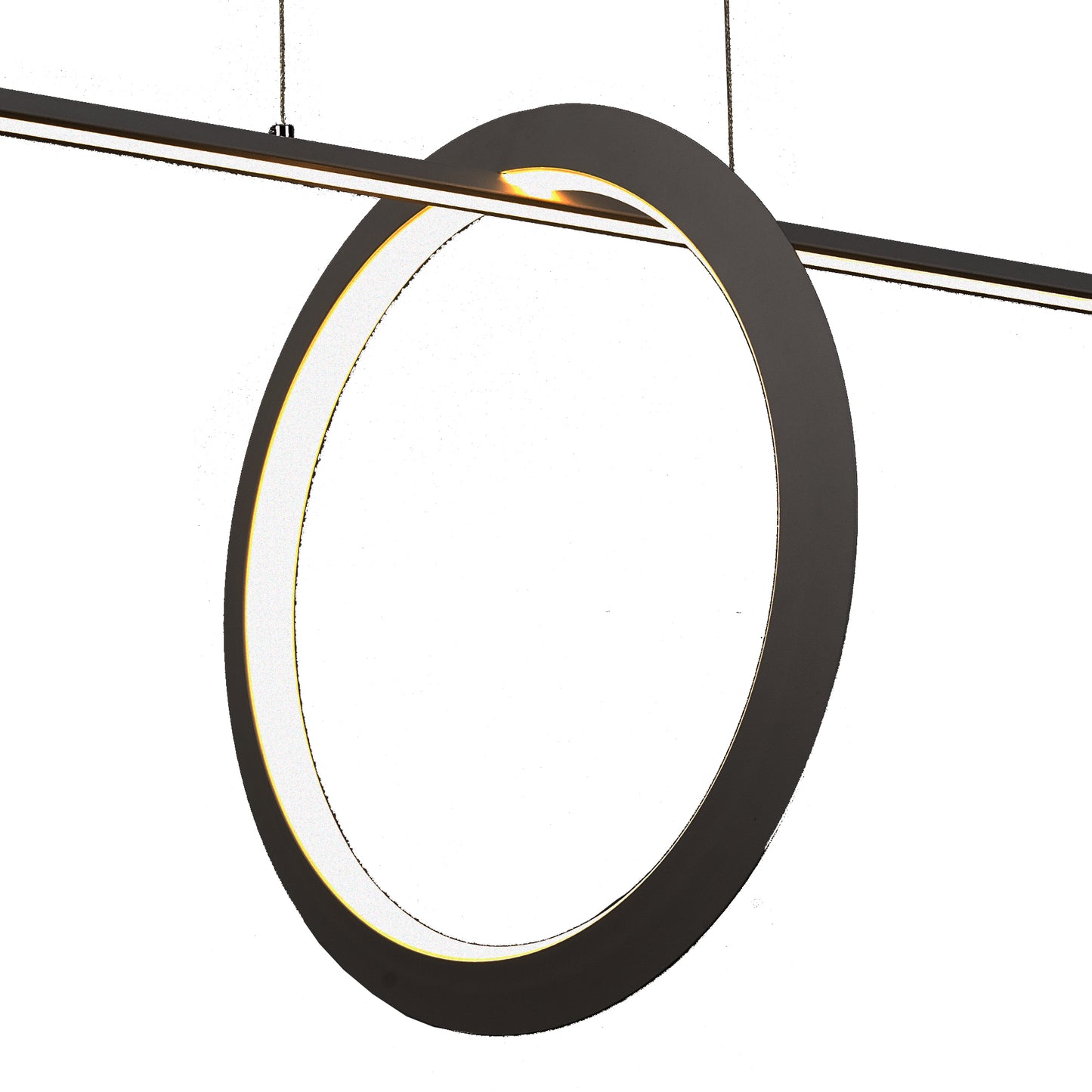 Kitesurf Loop Under Linear Pendant, 30W LED, 3000K, 2400lm, Black, 3yrs Warranty by Mantra