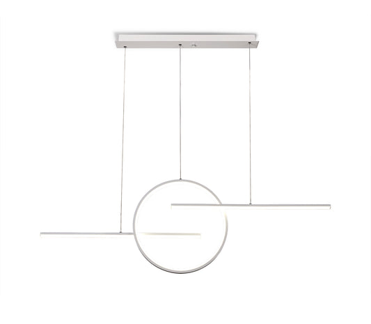 Kitesurf Centre Loop Linear Pendant, 50W LED, 3000K, 4000lm, White, 3yrs Warranty by Mantra