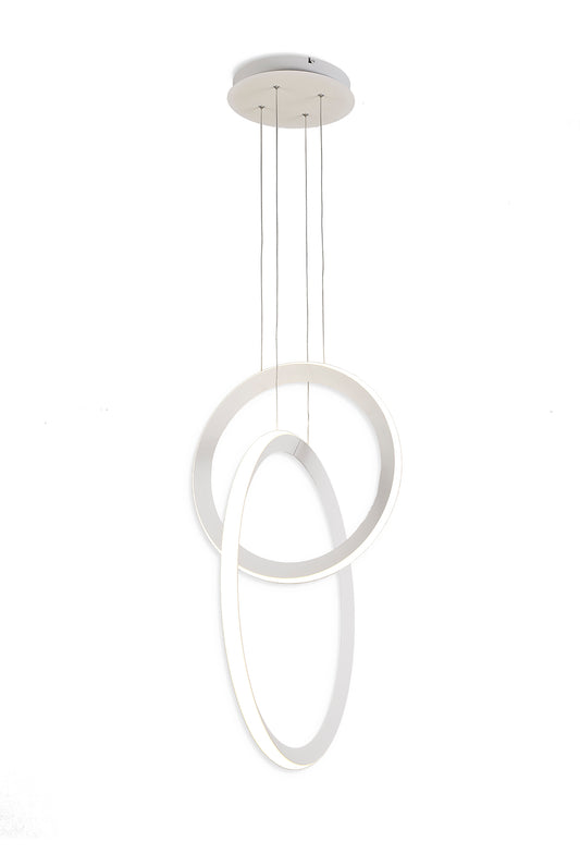 Kitesurf Double Loop Pendant, 48W LED, 3000K, 3840lm, White, 3yrs Warranty by Mantra