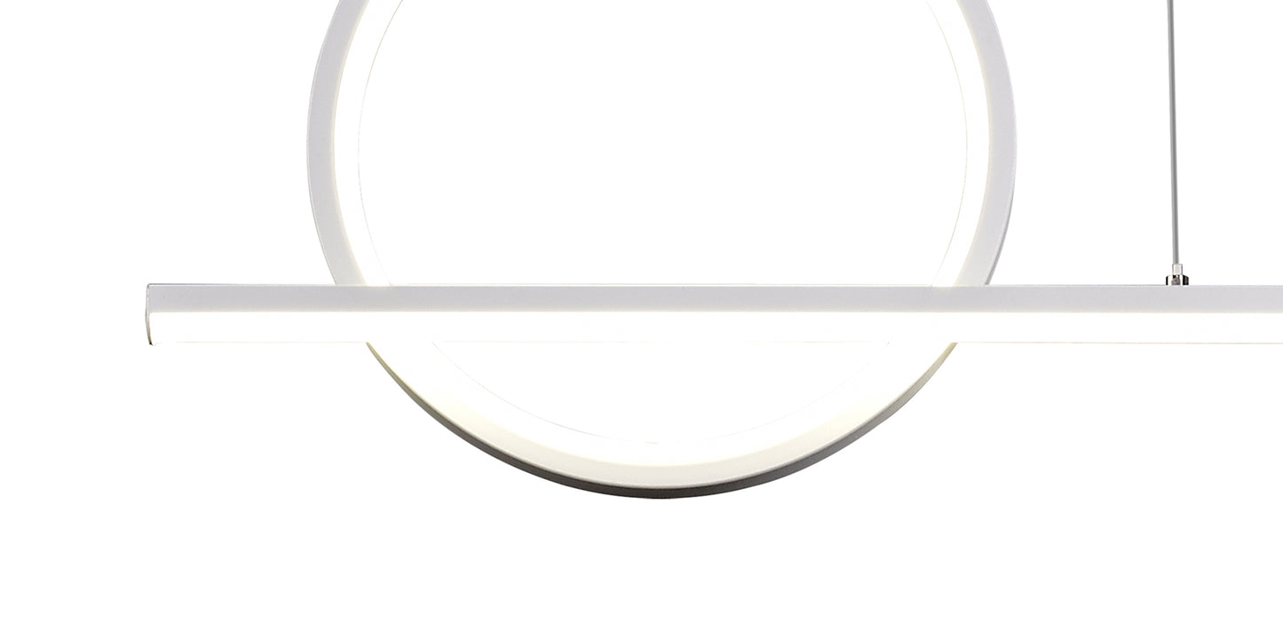 Kitesurf Loop Over Linear Pendant, 30W LED, 3000K, 2400lm, White, 3yrs Warranty by Mantra