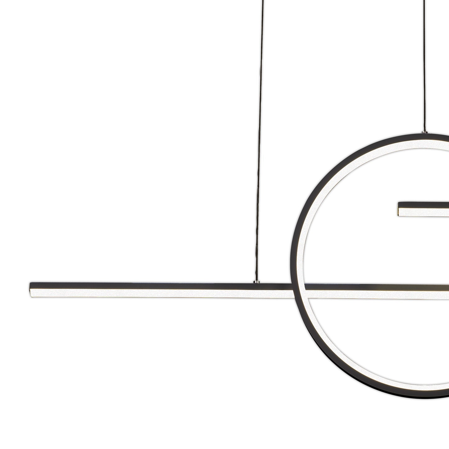 Kitesurf Centre Loop Linear Pendant Dimmable, 50W LED, 3000K, 4000lm, Black, 3yrs Warranty by Mantra