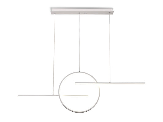 Kitesurf Centre Loop Linear Pendant Dimmable, 50W LED, 3000K, 4000lm, White, 3yrs Warranty by Mantra