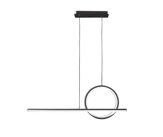 Kitesurf Loop Over Linear Pendant Dimmable, 30W LED, 3000K, 2400lm, Black, 3yrs Warranty by Mantra