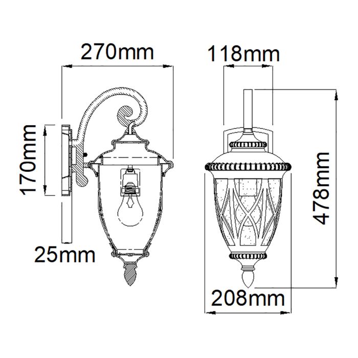 Admirals Cove 1 Light Medium Wall Lantern - Textured Black