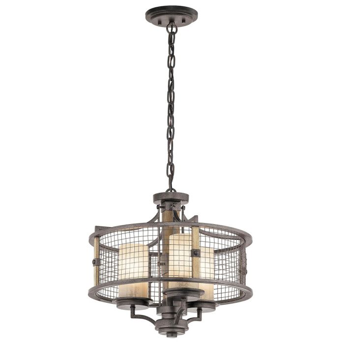 Ahrendale 3 Light Duo-Mount Chandelier - Anvil Iron