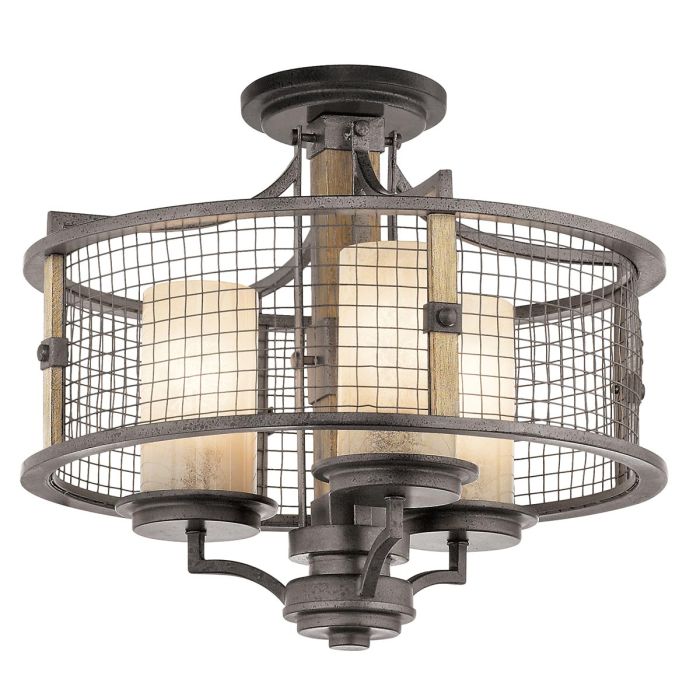 Ahrendale 3 Light Duo-Mount Chandelier - Anvil Iron