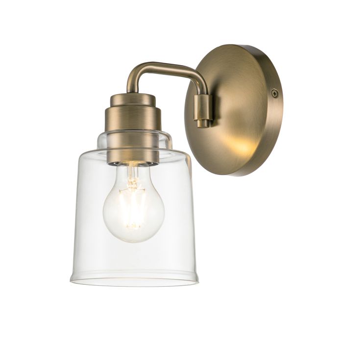 Aivian 1 Light Wall Light - Weathered Brass