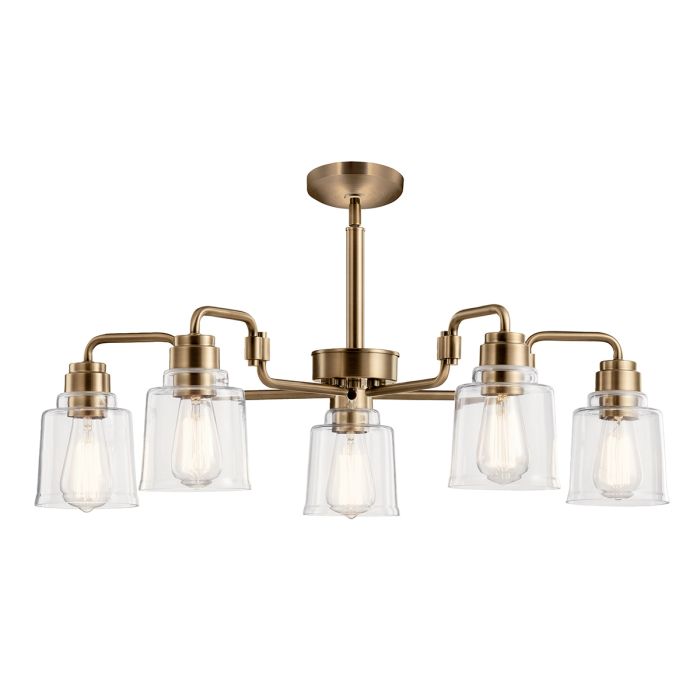 Aivian 5 Light Chandelier - Weathered Brass