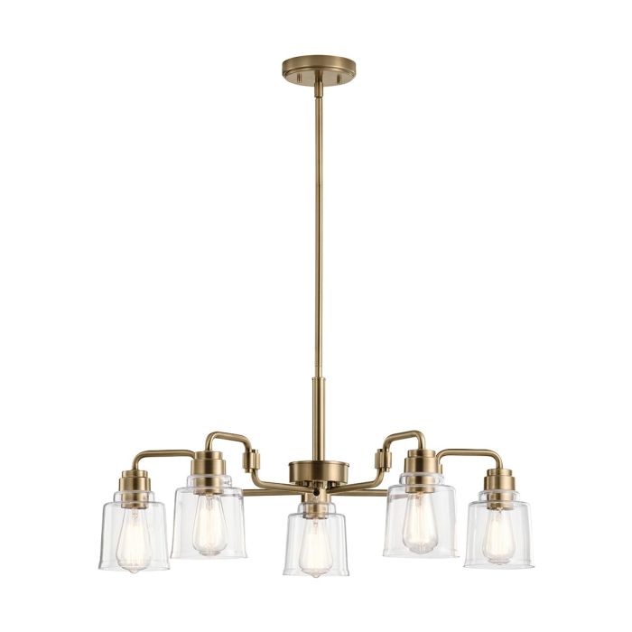 Aivian 5 Light Chandelier - Weathered Brass