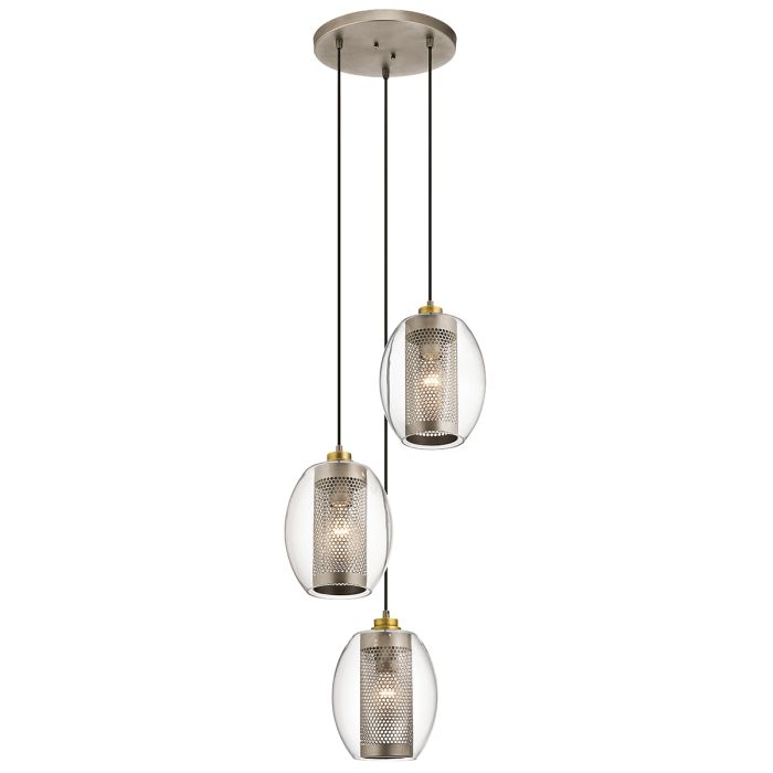 Asher 3 Light Pendant Circle - Antique Pewter
