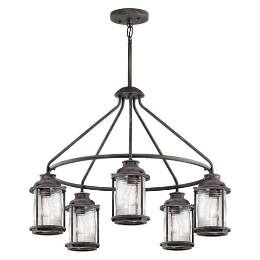 Ashland Bay 5 Light Outdoor Chandelier - Weathered Zinc