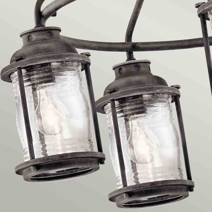 Ashland Bay 5 Light Outdoor Chandelier - Weathered Zinc