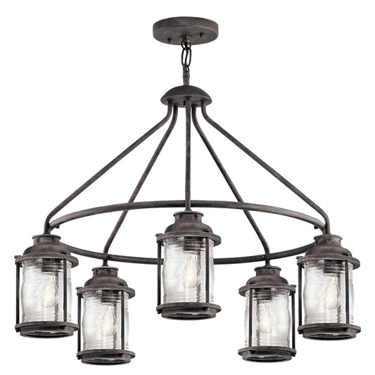 Ashland Bay 5 Light Outdoor Chandelier – Zinc