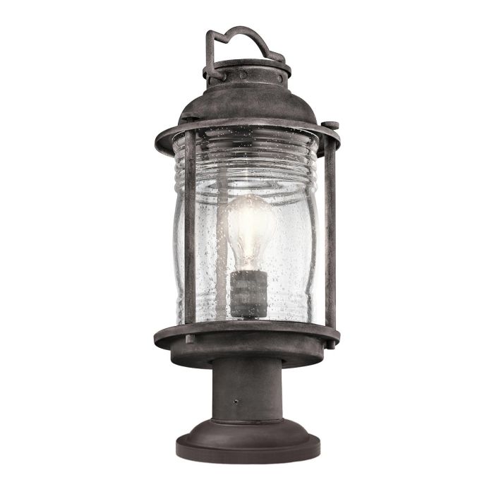 Ashland Bay 1 Light Medium Pedestal Lantern - Weathered Zinc