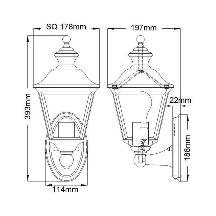 Bay Shore 1 Light Medium Outdoor Wall Light - Polished Brass