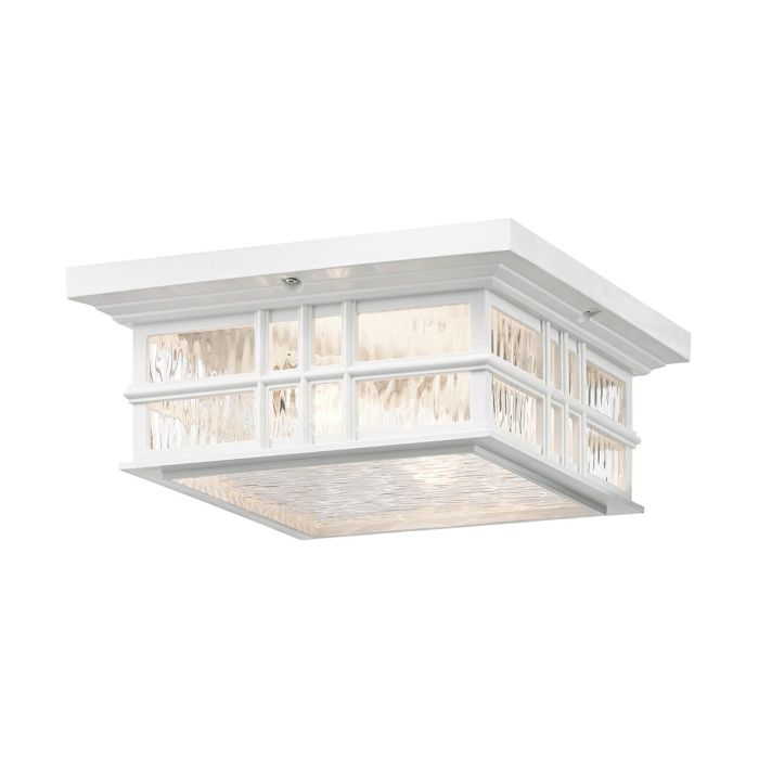 Beacon Square 2 Light Flush - White