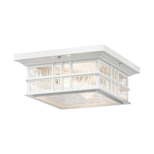Beacon Square 2 Light Flush - White