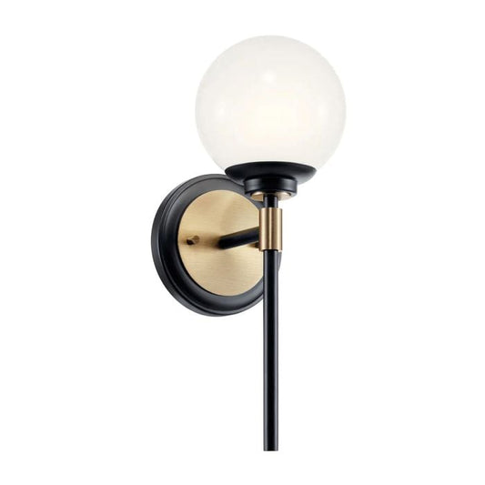 Benno 1 lt Wall Light - Black & Champagne Bronze