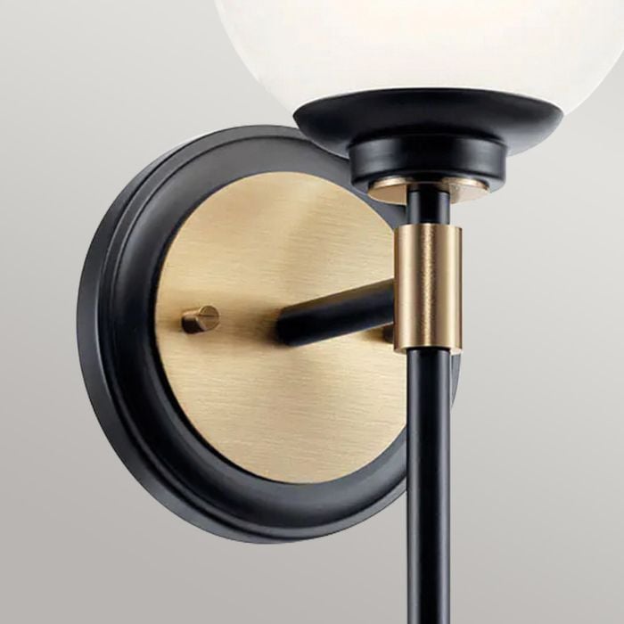 Benno 1 lt Wall Light - Black & Champagne Bronze