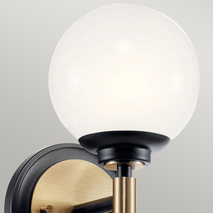 Benno 1 lt Wall Light - Black & Champagne Bronze