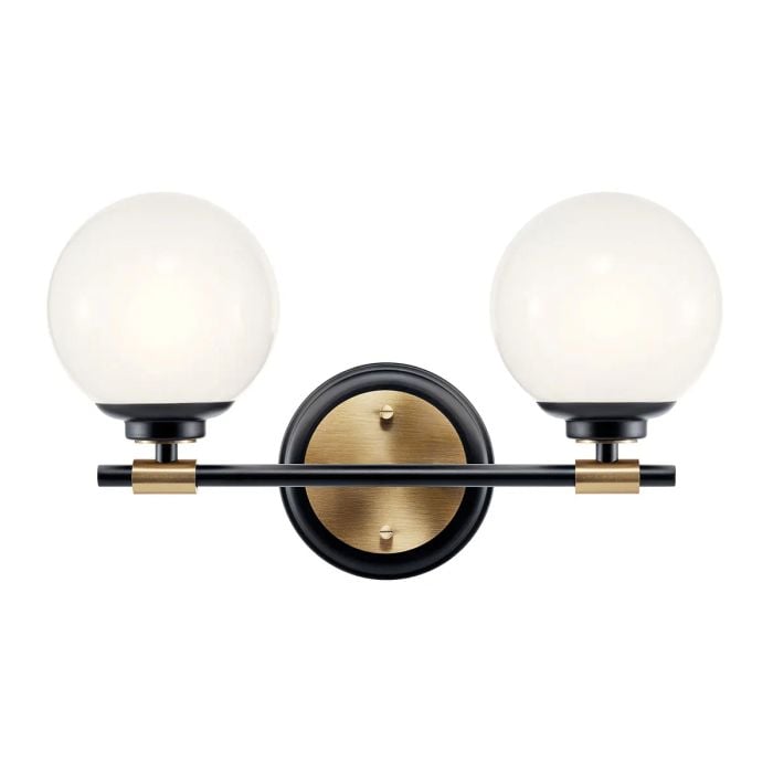 Benno 2 lt Wall Light - Black & Champagne Bronze