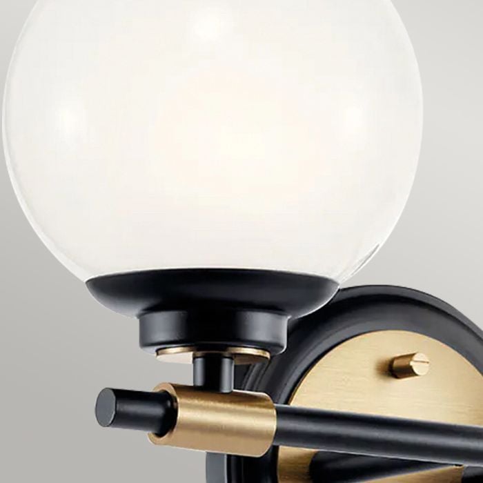 Benno 2 lt Wall Light - Black & Champagne Bronze