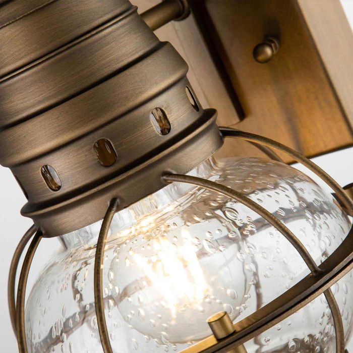 Bridgepoint 1 Light Small Wall Lantern - Natural Brass