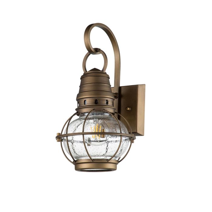 Bridgepoint 1 Light Small Wall Lantern - Natural Brass