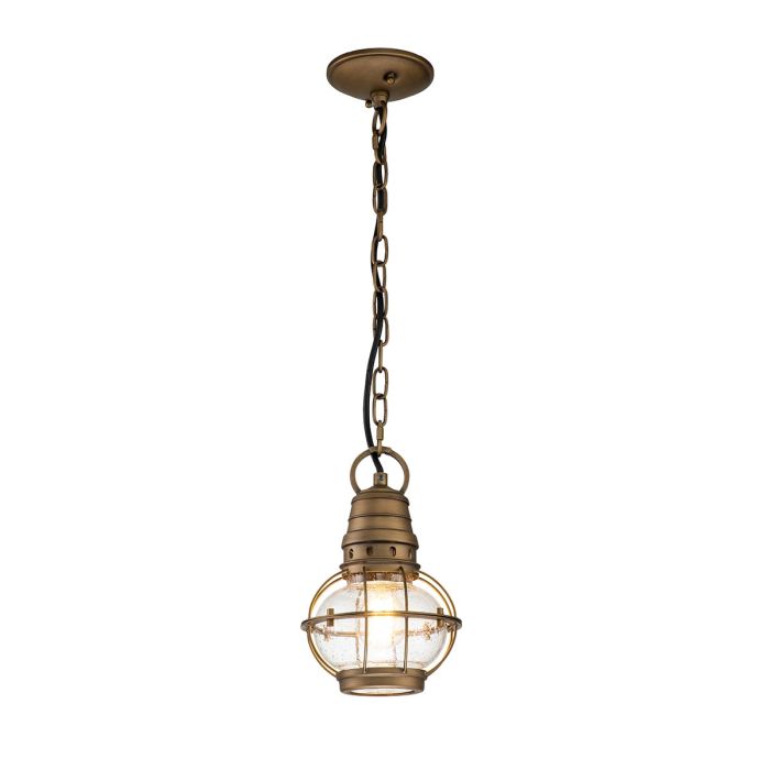 Bridgepoint 1 Light Small Chain Lantern - Natural Brass
