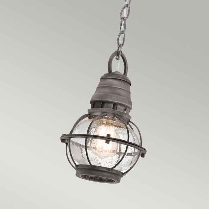 Bridge Point 1 Light Small Chain Lantern - Weathered Zinc