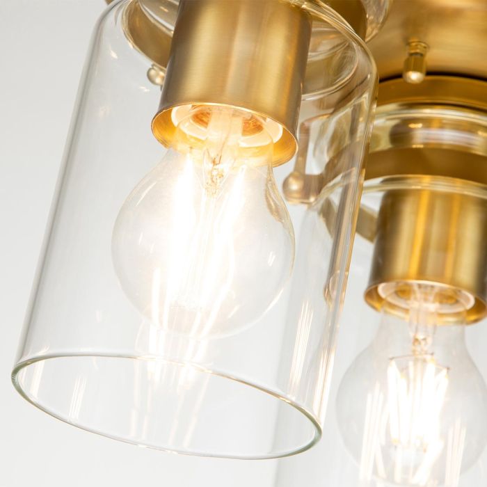 Brinley 3 Light Flush - Brushed Brass