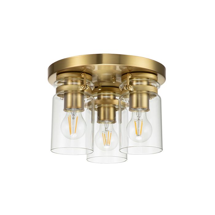 Brinley 3 Light Flush - Brushed Brass