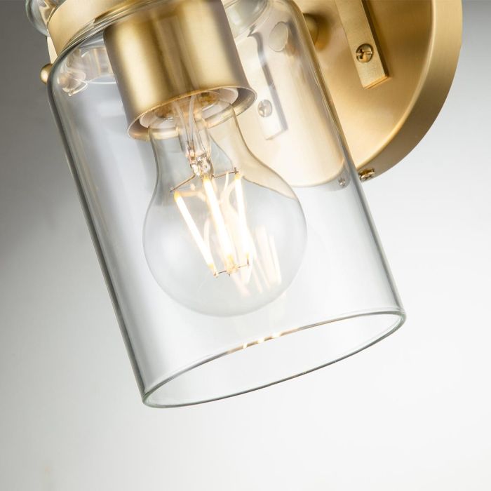 Brinley 1 Light Wall Light - Brushed Brass