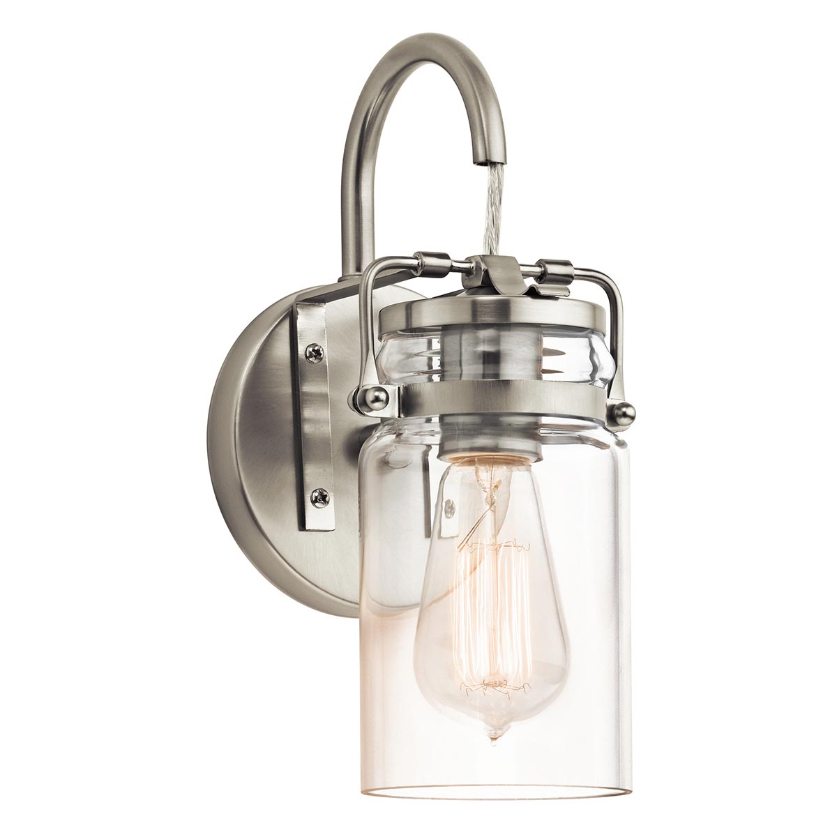 Brinley 1 Light Wall Light – Brushed Nickel