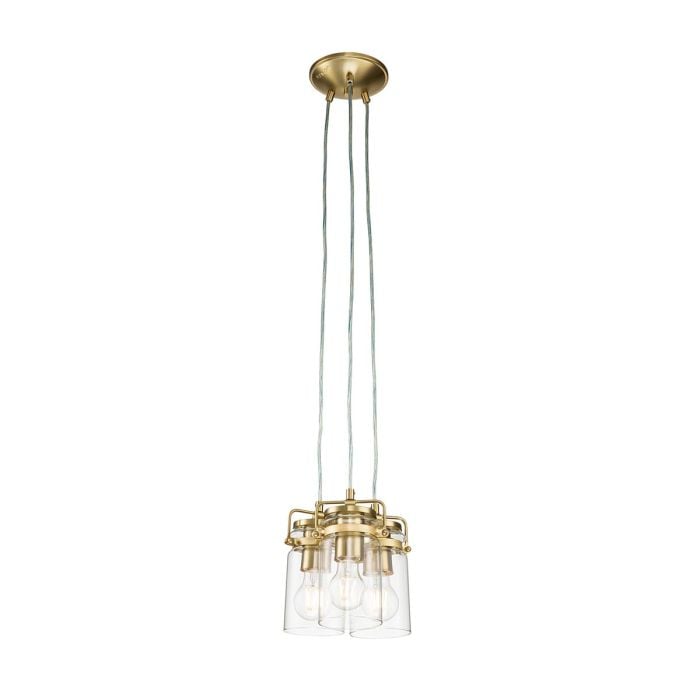 Brinley 3 Light Pendant - Brushed Brass