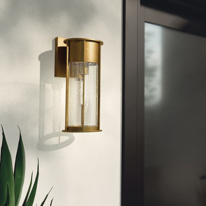 Camillo 1lt Medium Wall Lantern - Painted Natural Brass