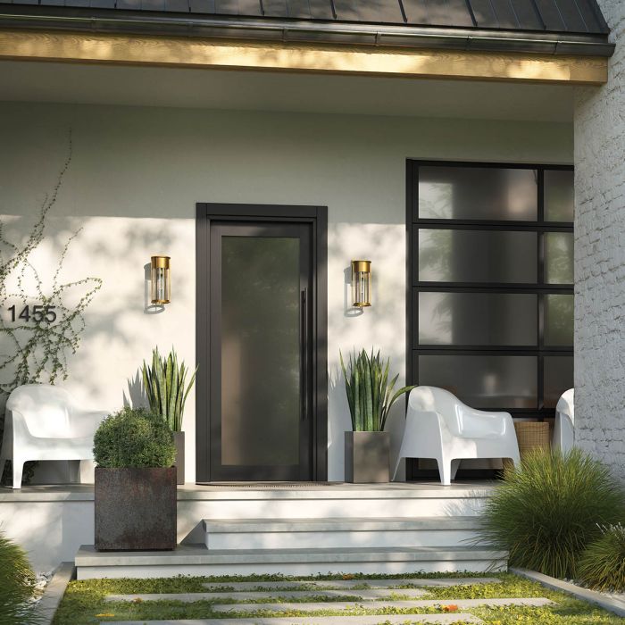 Camillo 1lt Medium Wall Lantern - Painted Natural Brass