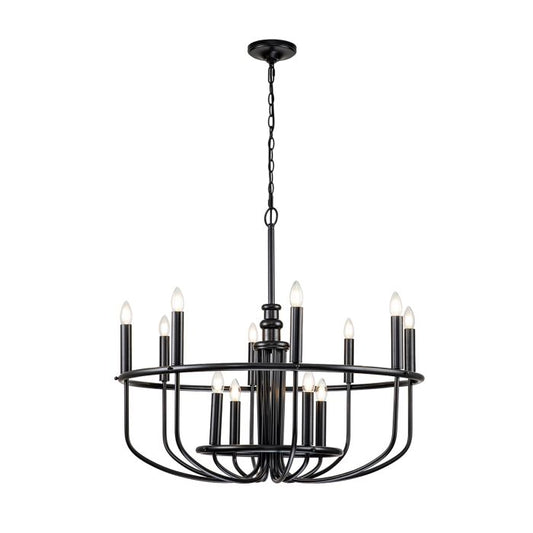 Capitol Hill 12 Light Chandelier - Black