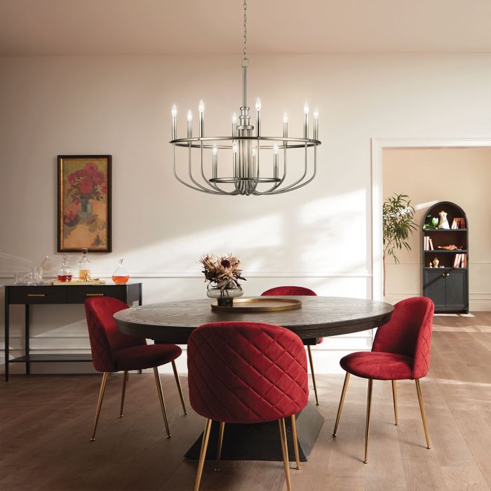 Capitol Hill 12 Light Chandelier - Brushed Nickel