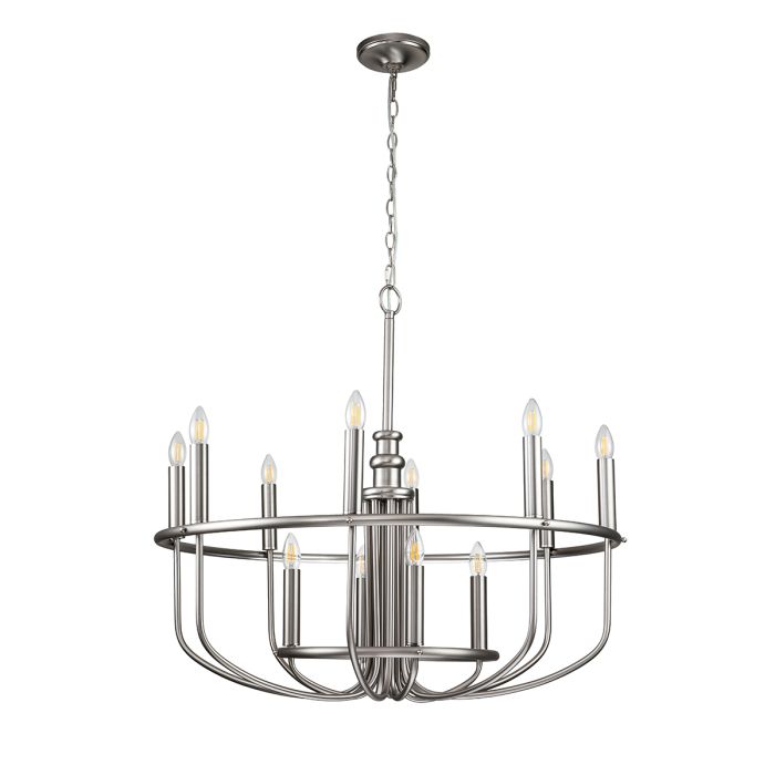 Capitol Hill 12 Light Chandelier - Brushed Nickel