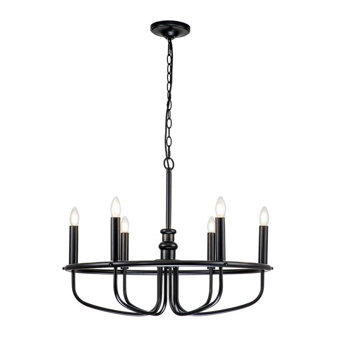Capitol Hill 6 Light Chandelier - Black