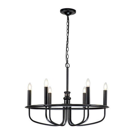 Capitol Hill 6 Light Chandelier - Black