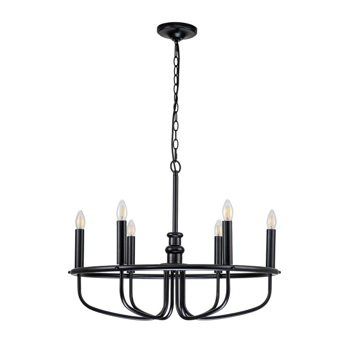 Capitol Hill 6 Light Chandelier - Black
