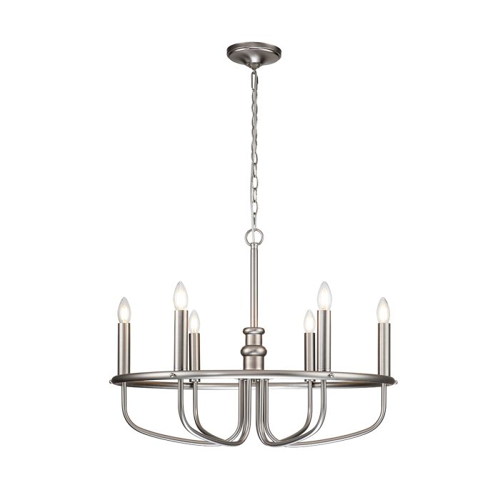 Capitol Hill 6 Light Chandelier - Brushed Nickel