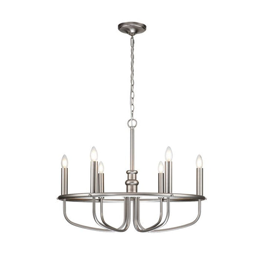 Capitol Hill 6 Light Chandelier - Brushed Nickel