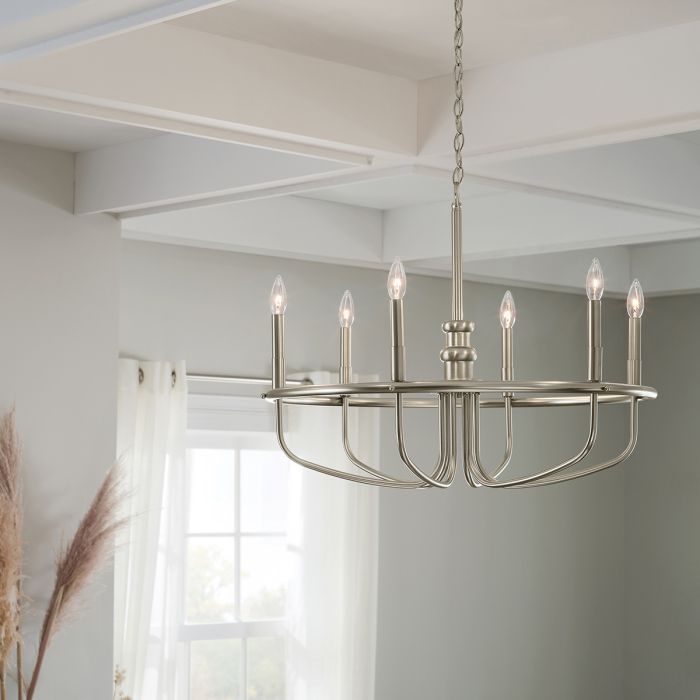 Capitol Hill 6 Light Chandelier - Brushed Nickel