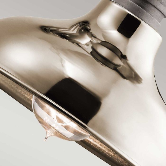 Cobson 1 Light Wall Light - Polished Nickel - Natural Brass