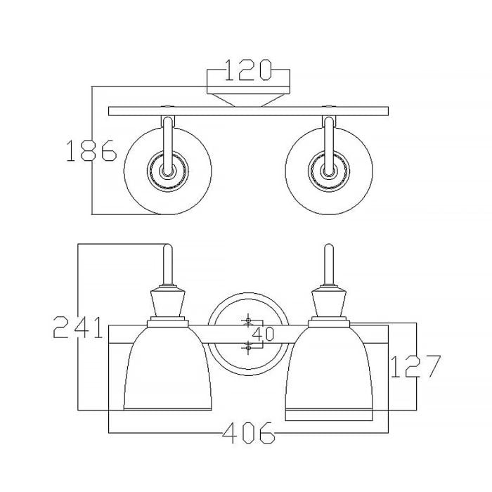 Cora 2 Light Wall Light - Polished Chrome