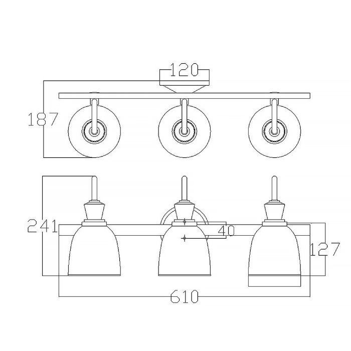 Cora 3 Light Wall Light - Polished Chrome